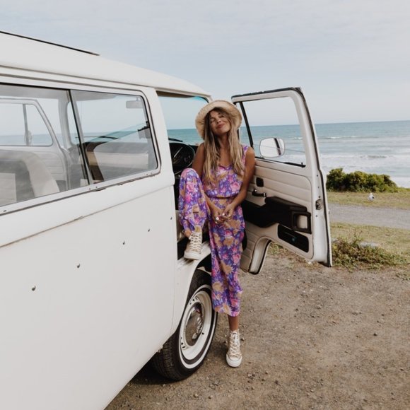 Brand New Women's Purple Floral Jumpsuit - Picture 4 of 5